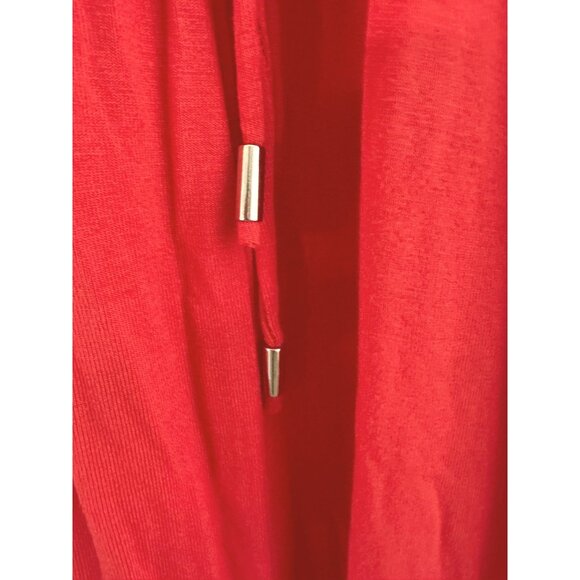 Boutique Coral Soft Knit Lace-Up Neckline Swing Dress Size 1X Plus Spring Summer - Picture 3 of 6